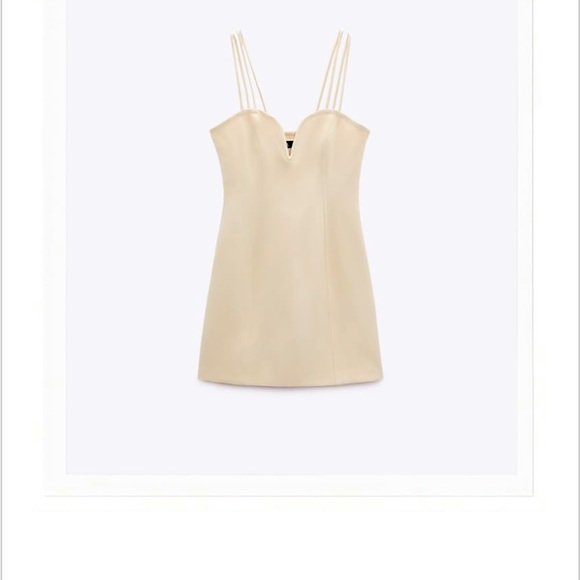 NWT ZARA cream sweetheart Strappy mini dress - Picture 1 of 3